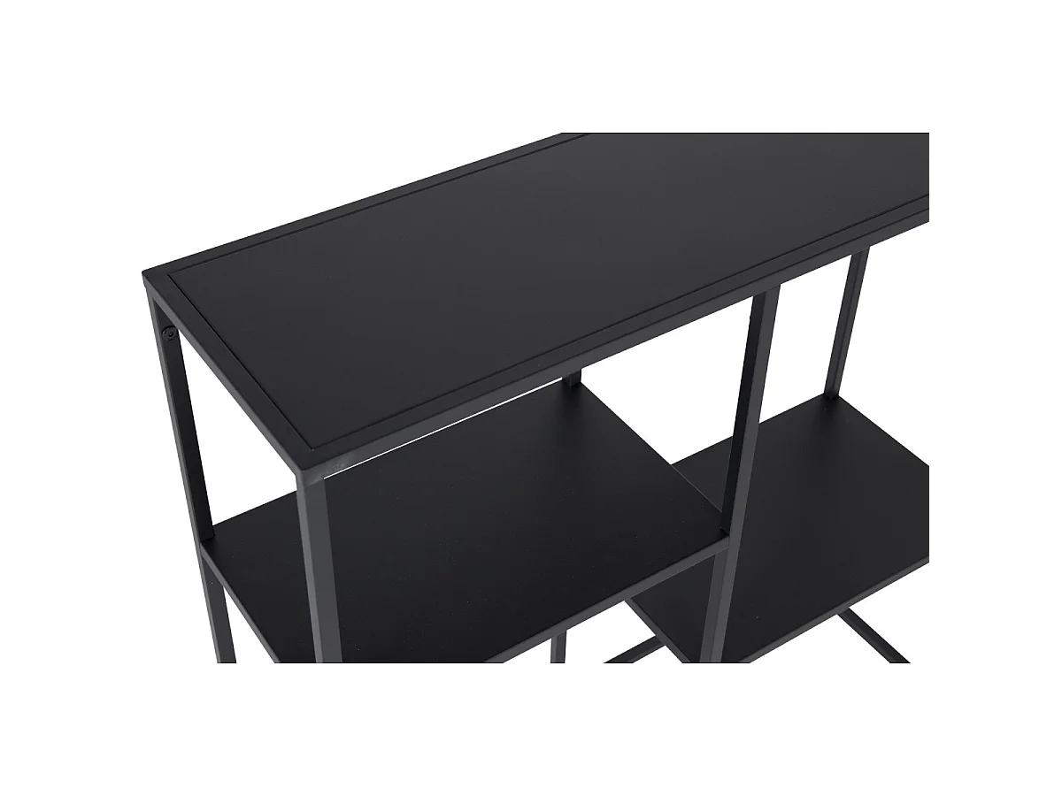 Étagère 3 Niveaux en Métal "Staal" 81cm Noir