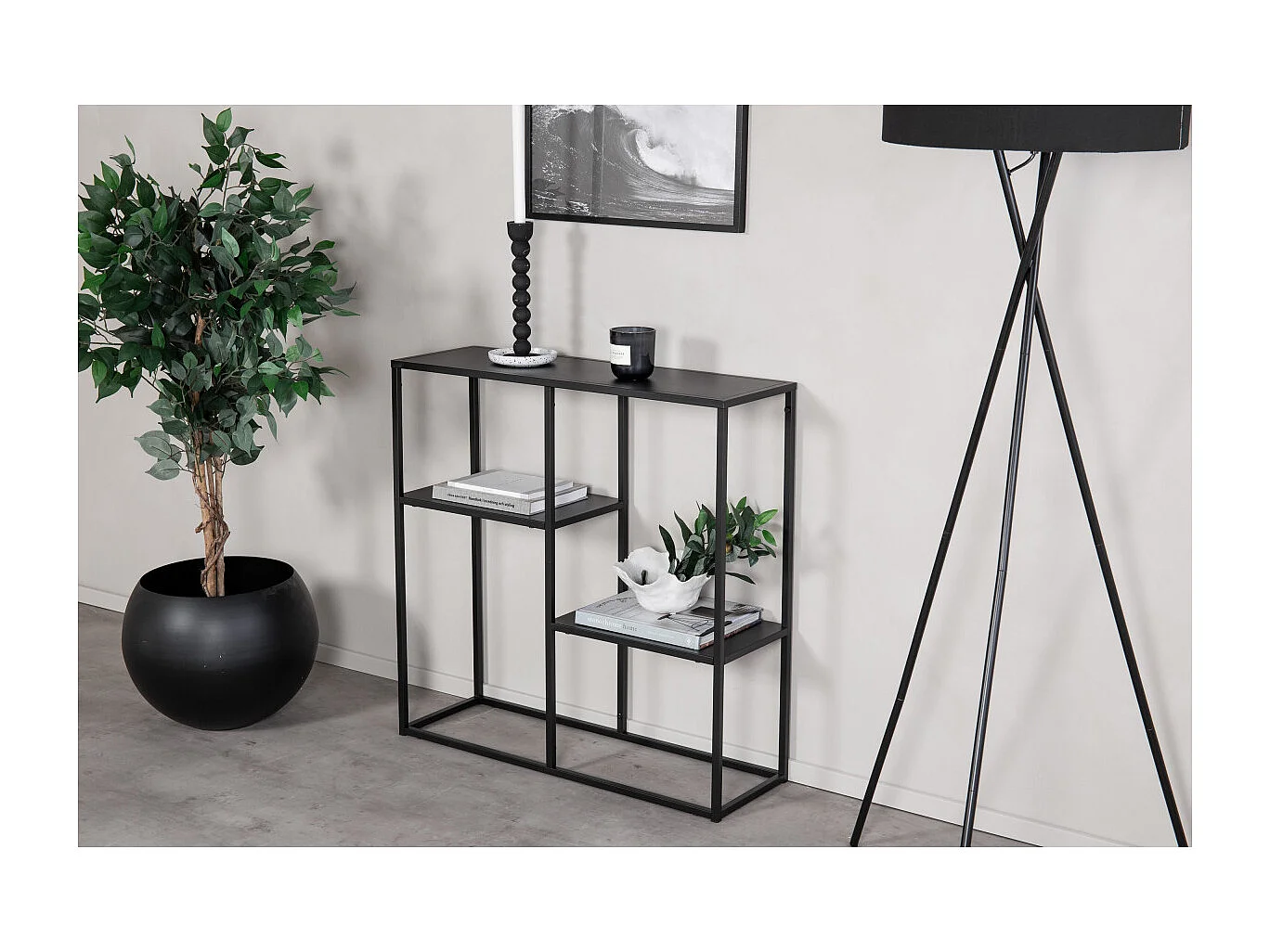 Étagère 3 Niveaux en Métal "Staal" 81cm Noir