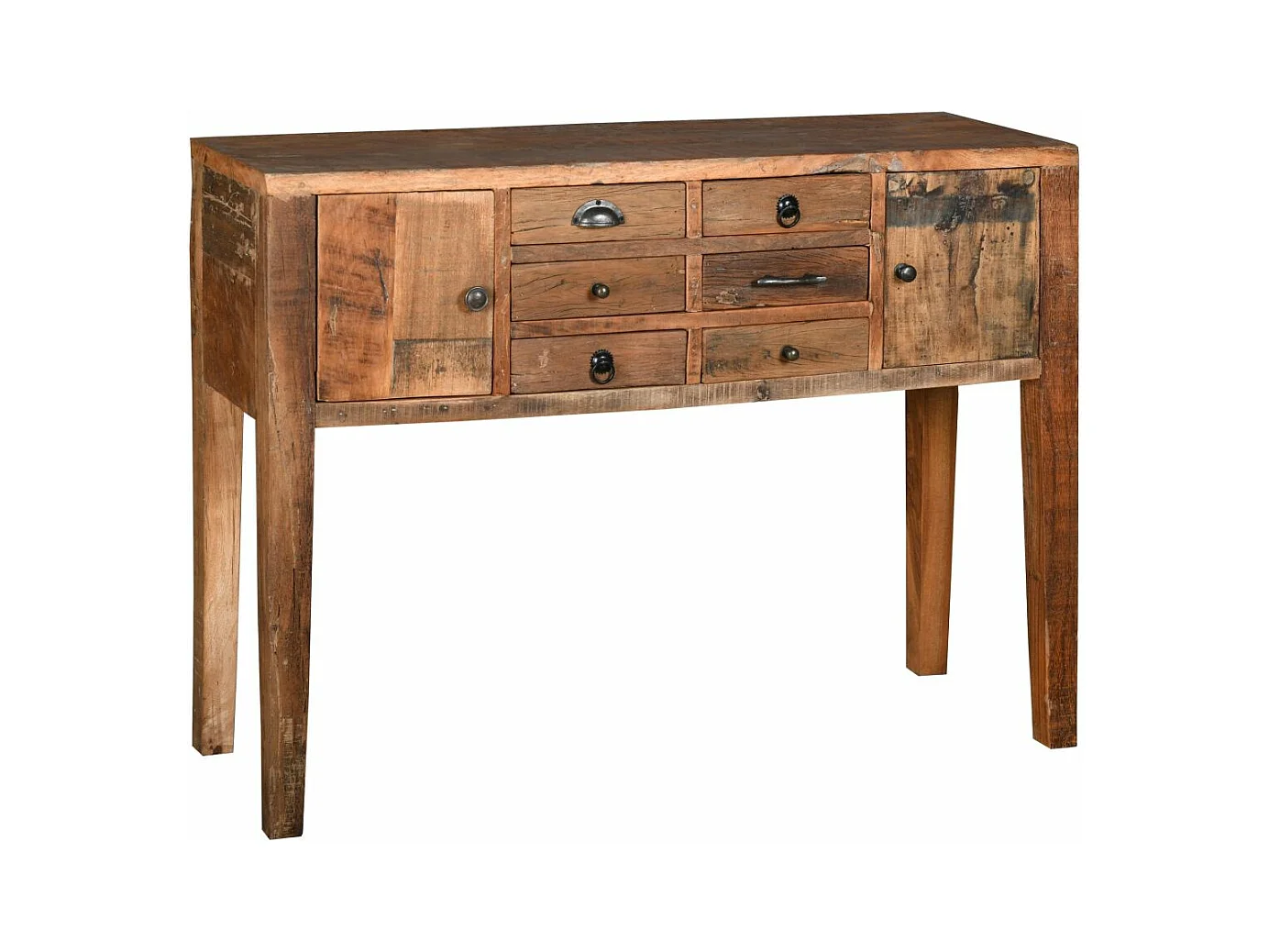 Console en bois recyclé et métal