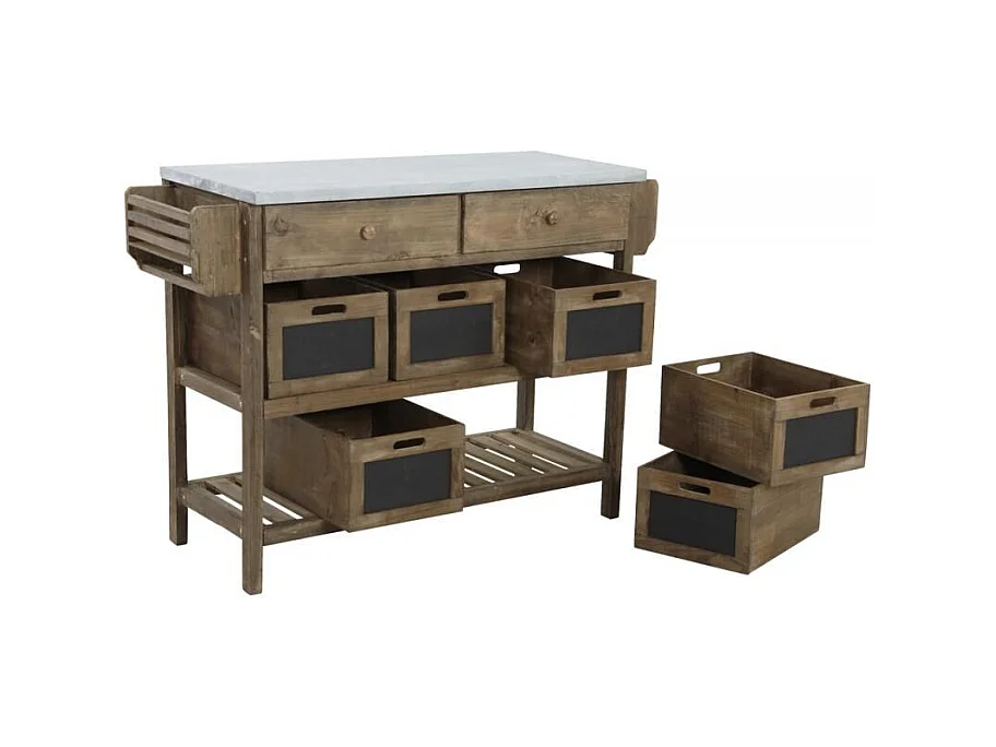 Console en bois et zinc