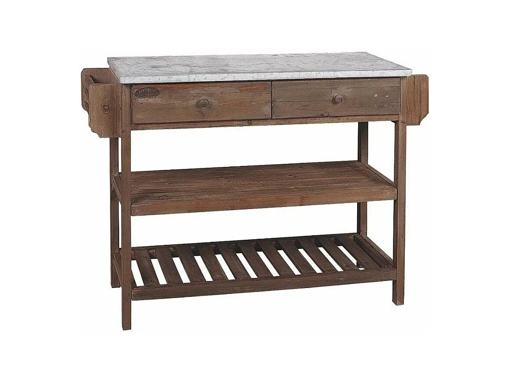 Console en bois et zinc