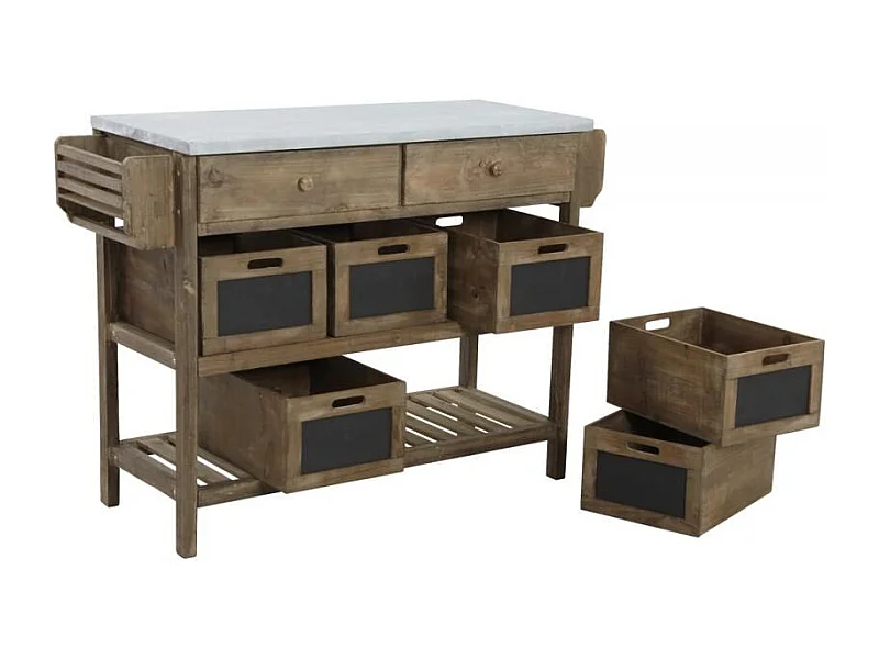 Console en bois et zinc