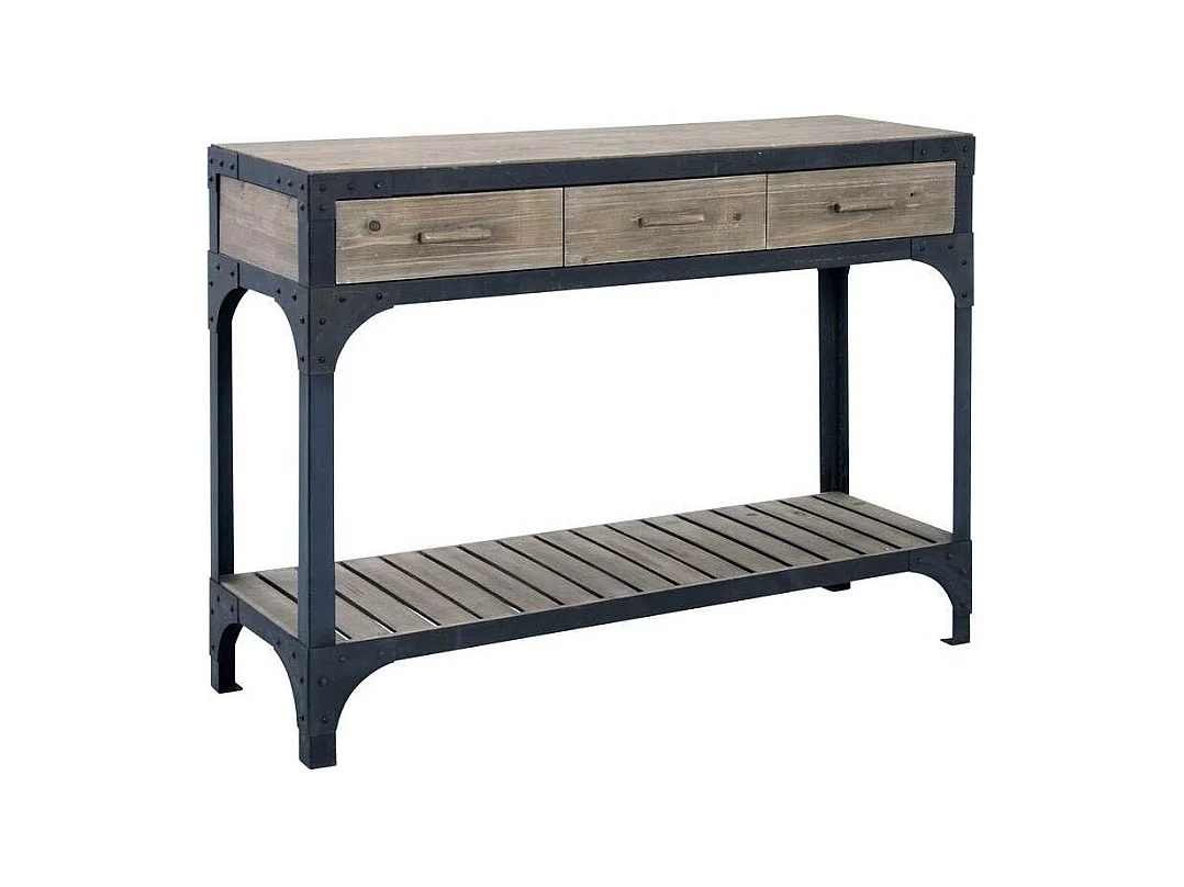 Console bois et métal Loft