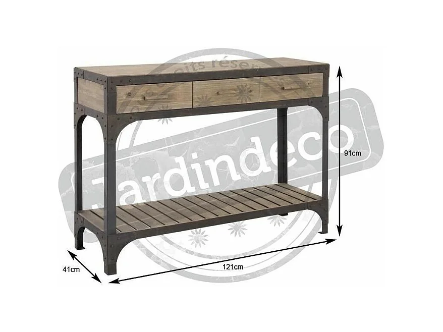 Console bois et métal Loft