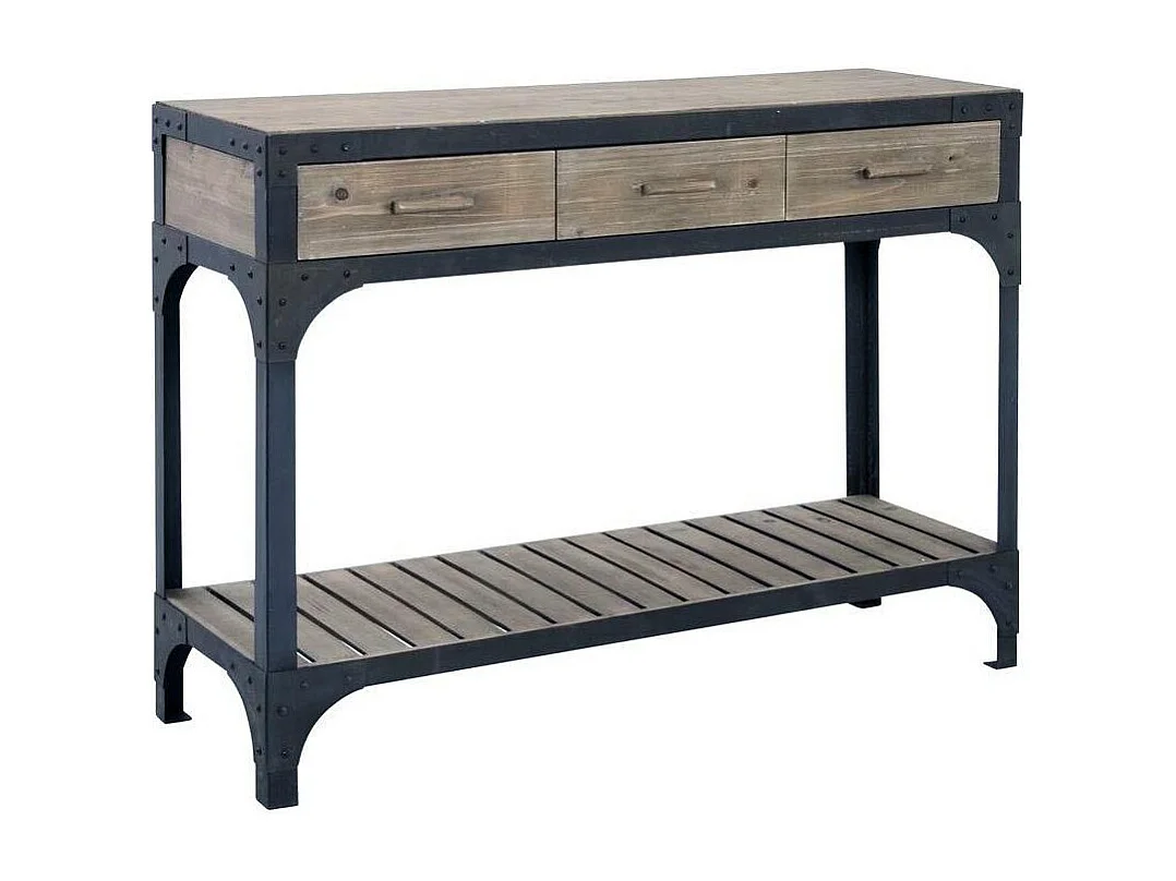 Console bois et métal Loft