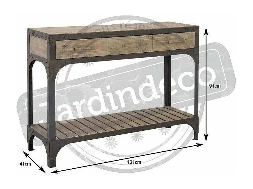 Console bois et métal Loft