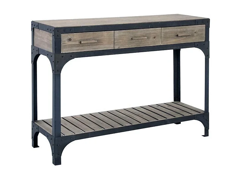 Console bois et métal Loft