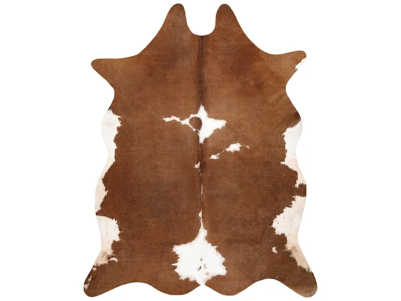 Alfombra Cuero de vaca artificial, Vaca G5070-2 marrón Cuero blanco  155x195 cm