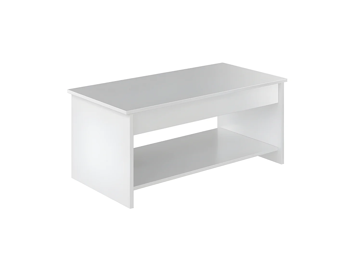 HAPPY Table basse relevable style contemporain blanc mat - L 100 x l 50 cm