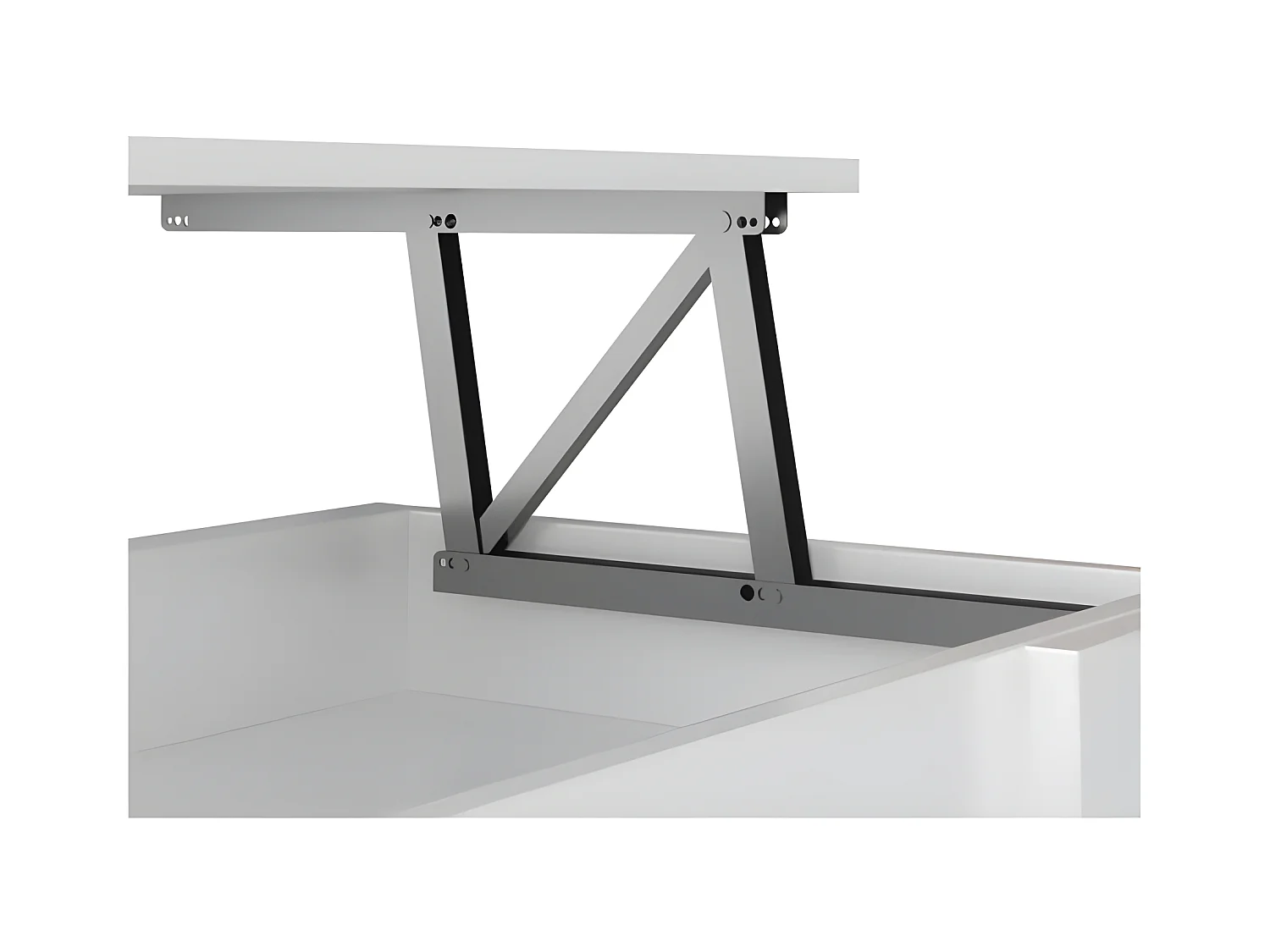 HAPPY Table basse relevable style contemporain blanc mat - L 100 x l 50 cm