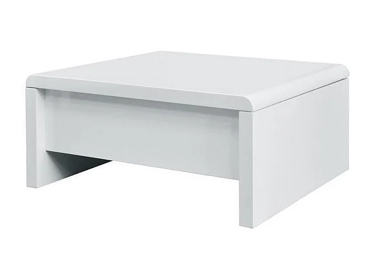 Table basse relevable - Blanc laque - L 75 x P 75 x H 35 - KARL