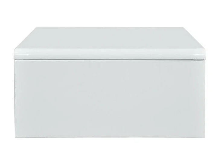 Table basse relevable - Blanc laque - L 75 x P 75 x H 35 - KARL
