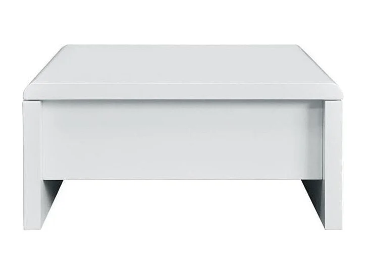 Table basse relevable - Blanc laque - L 75 x P 75 x H 35 - KARL