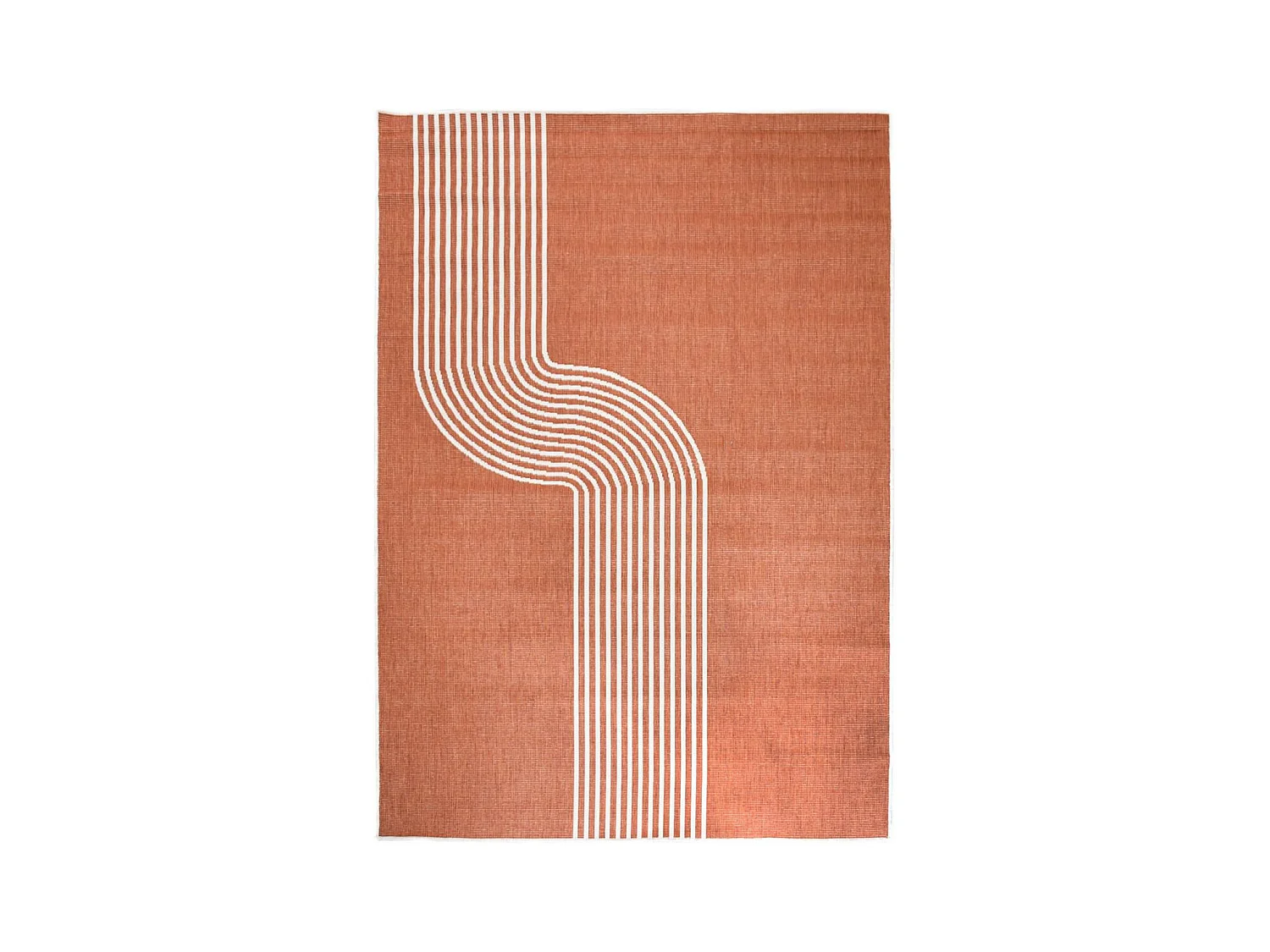 Tapis extérieur, kilim reversible 160x230 LYN2 BM REVERSIBLE terracotta et crème