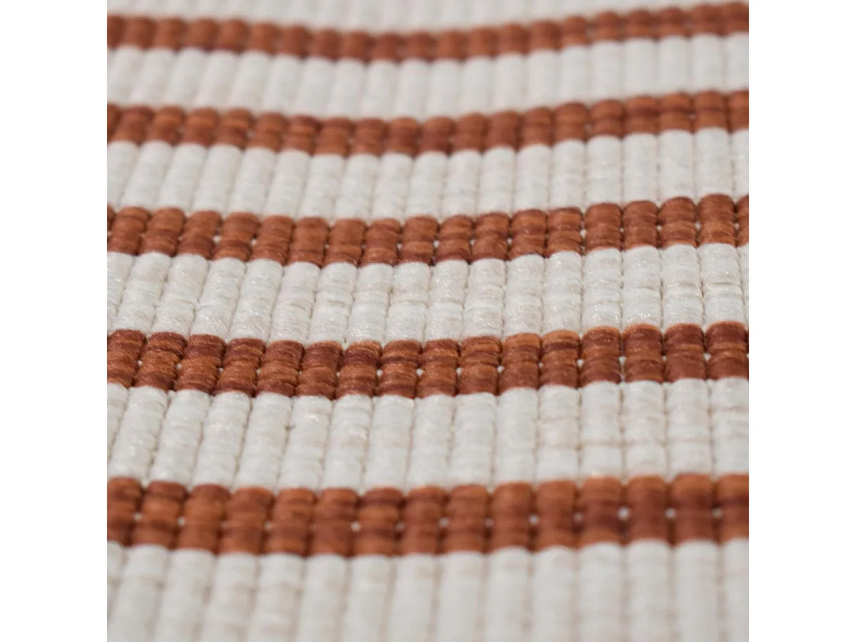 Tapis extérieur, kilim reversible 160x230 LYN2 BM REVERSIBLE terracotta et crème