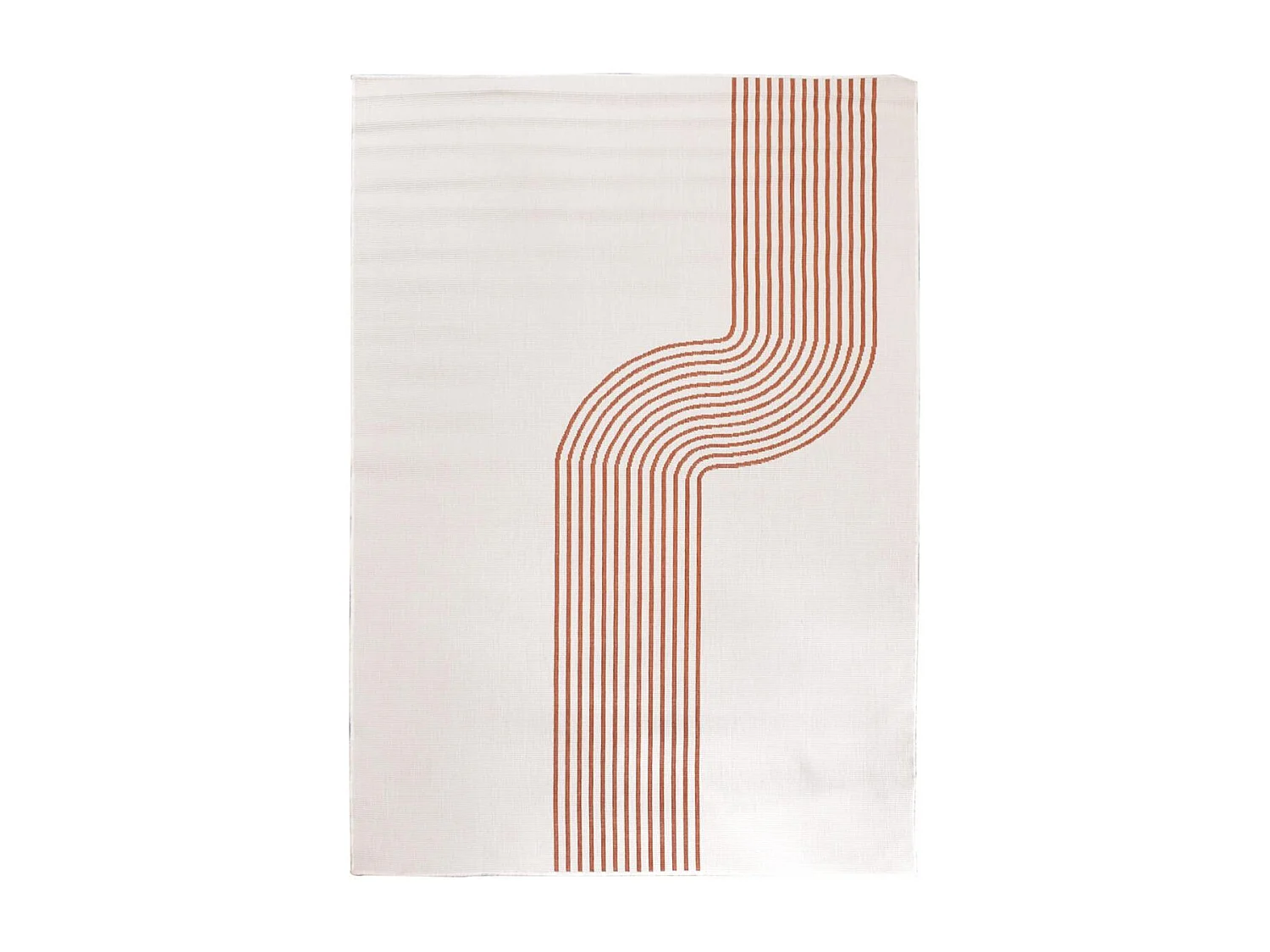 Tappeto da esterno, kilim reversibile 160x230 EX1 UBO terracotta e crema