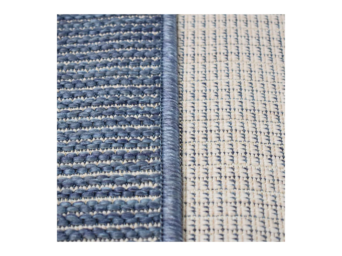 Tapis extérieur, kilim reversible 160x230 LYN2 N REVERSIBLE bleu et gris