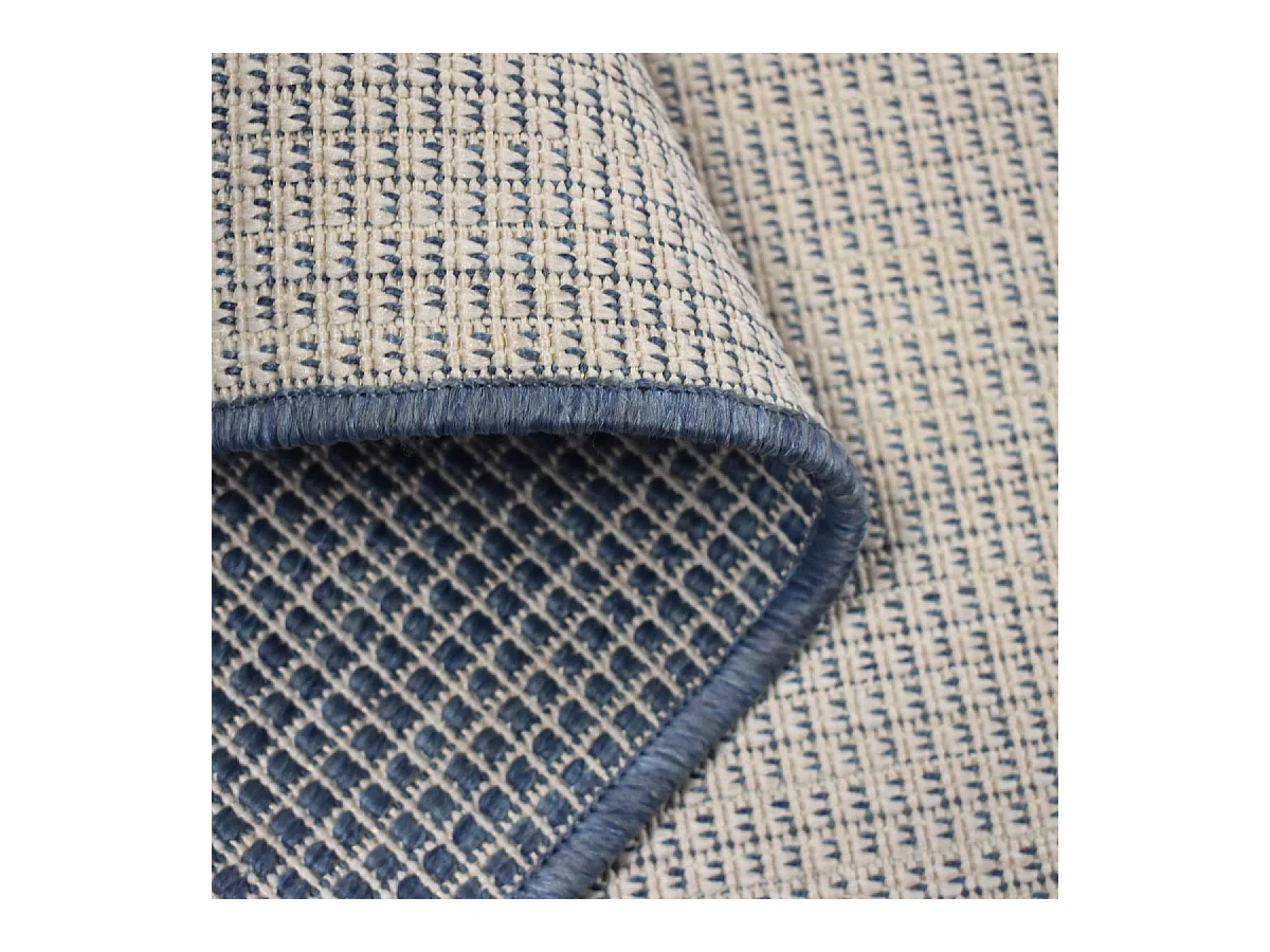 Tapis extérieur, kilim reversible 160x230 LYN2 N REVERSIBLE bleu et gris