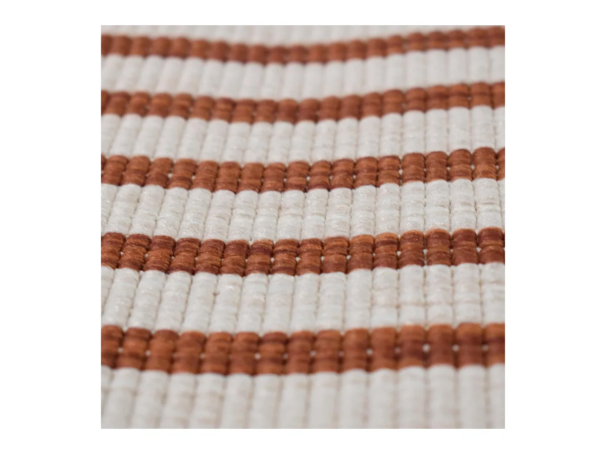 Tapis extérieur, kilim reversible 200x290 LYN2 BM REVERSIBLE terracotta et crème