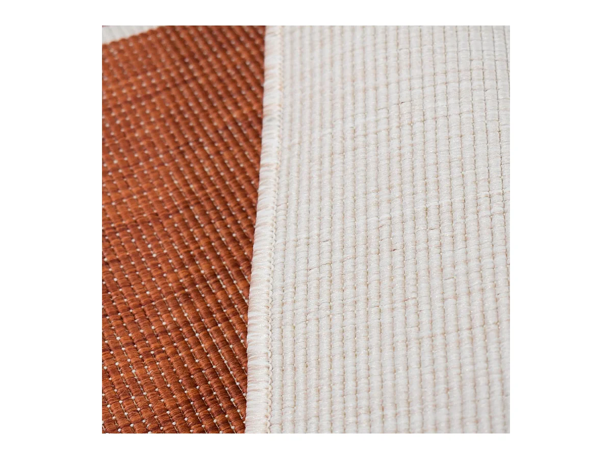 Tapis extérieur, kilim reversible 200x290 LYN2 BM REVERSIBLE terracotta et crème