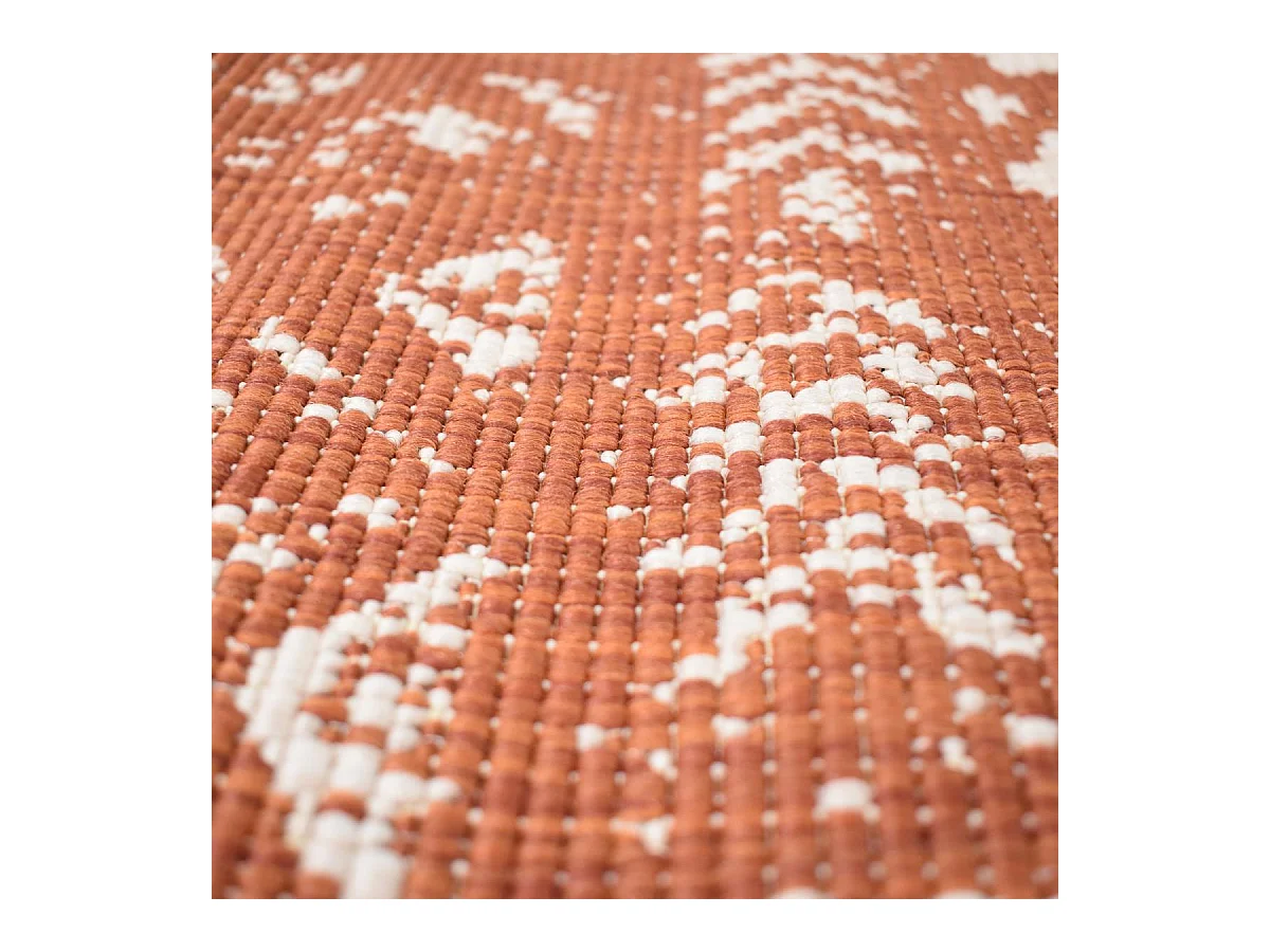 Tapis extérieur, kilim reversible 240x340 LYN2 AF REVERSIBLE terracotta et crème