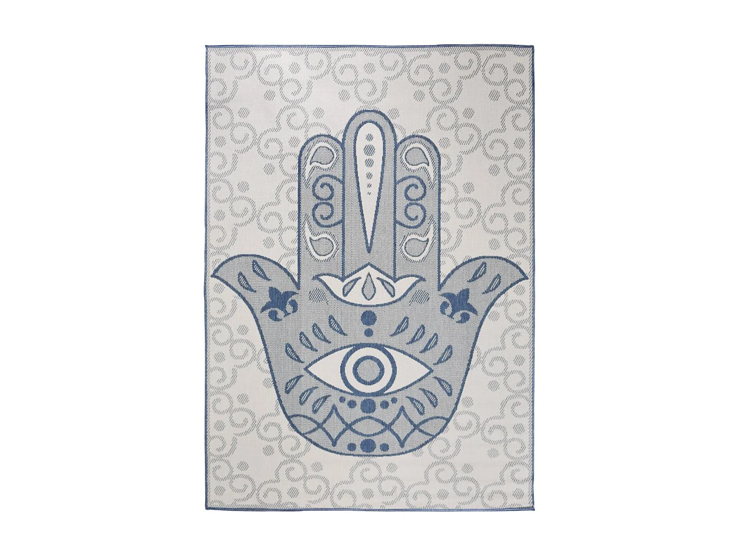 Tappeto da esterno, kilim reversibile 120x170 EX1 BLU blu e beige