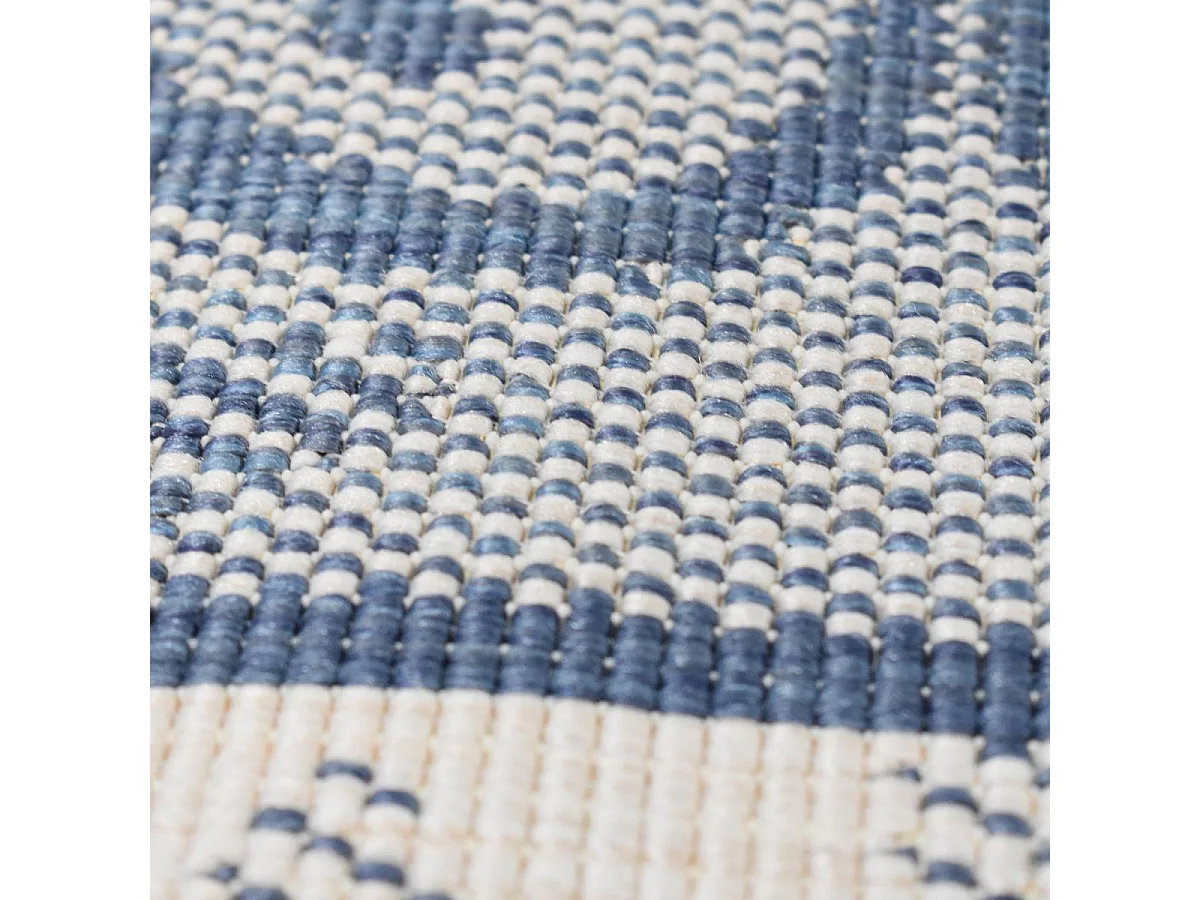 Tappeto da esterno, kilim reversibile 120x170 EX1 BLU blu e beige