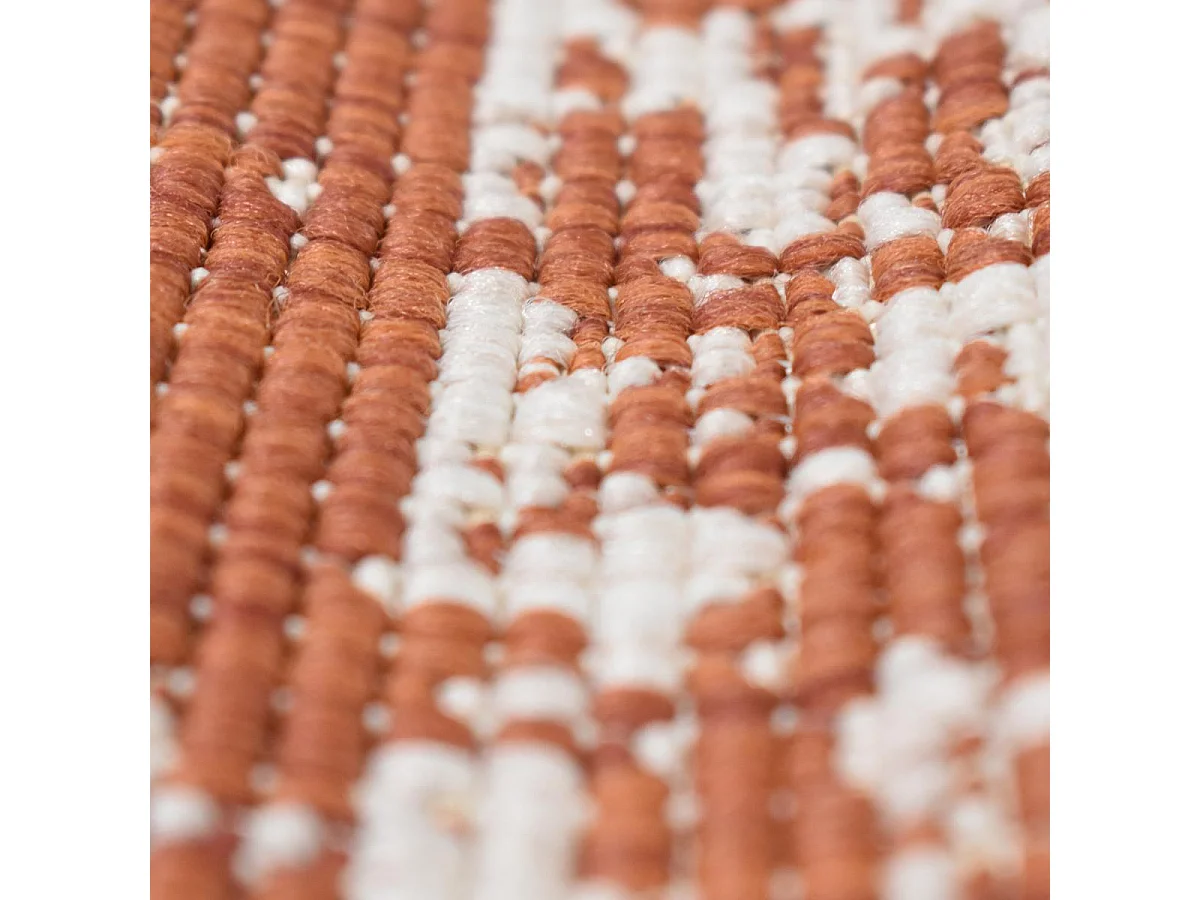 Tapis extérieur, kilim reversible 200x290 LYN2 AU REVERSIBLE marron et crème