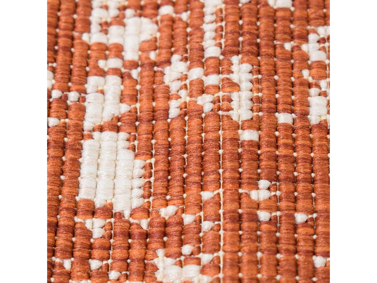 Tapis extérieur, kilim reversible 200x290 LYN2 AU REVERSIBLE marron et crème