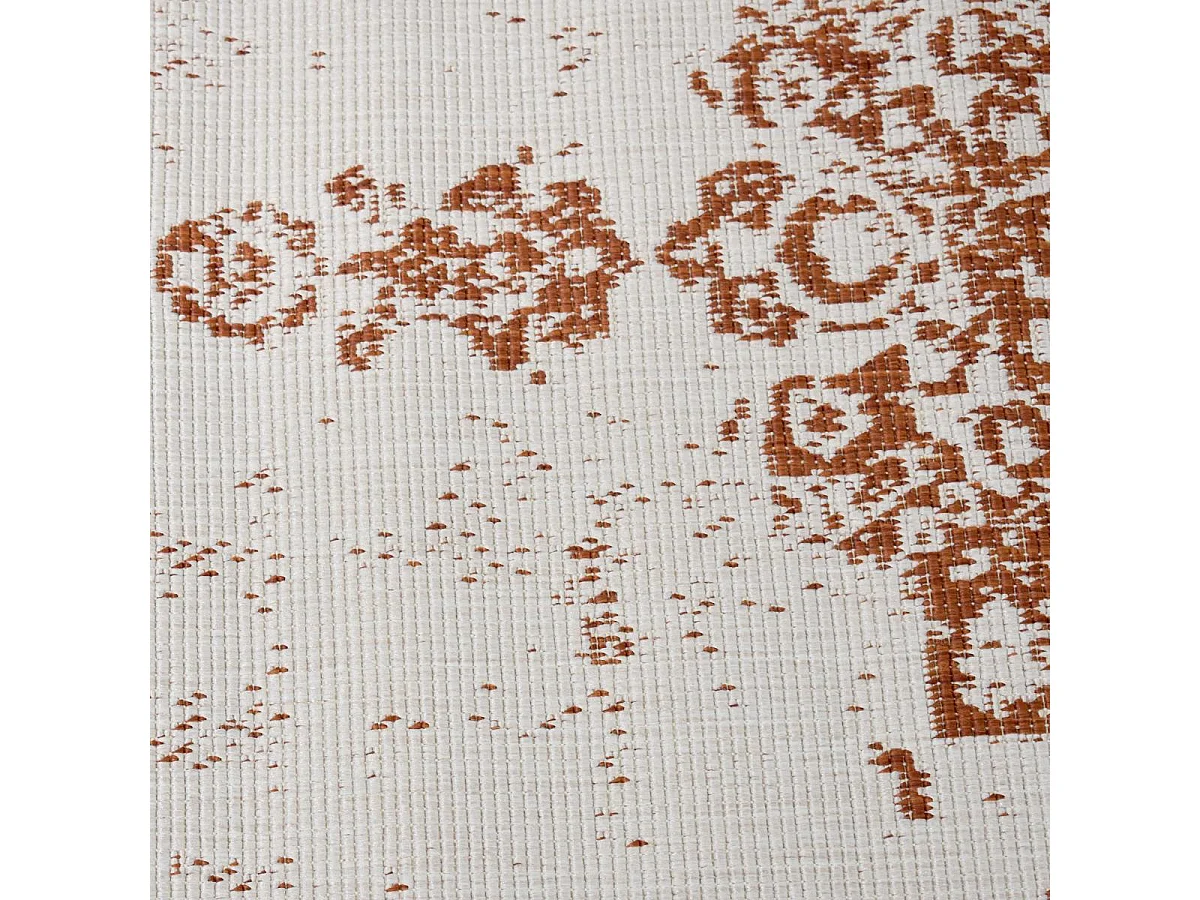 Tappeto da esterno, kilim reversibile 200x290 LYN2 AU REVERSIBILE arancione e crema