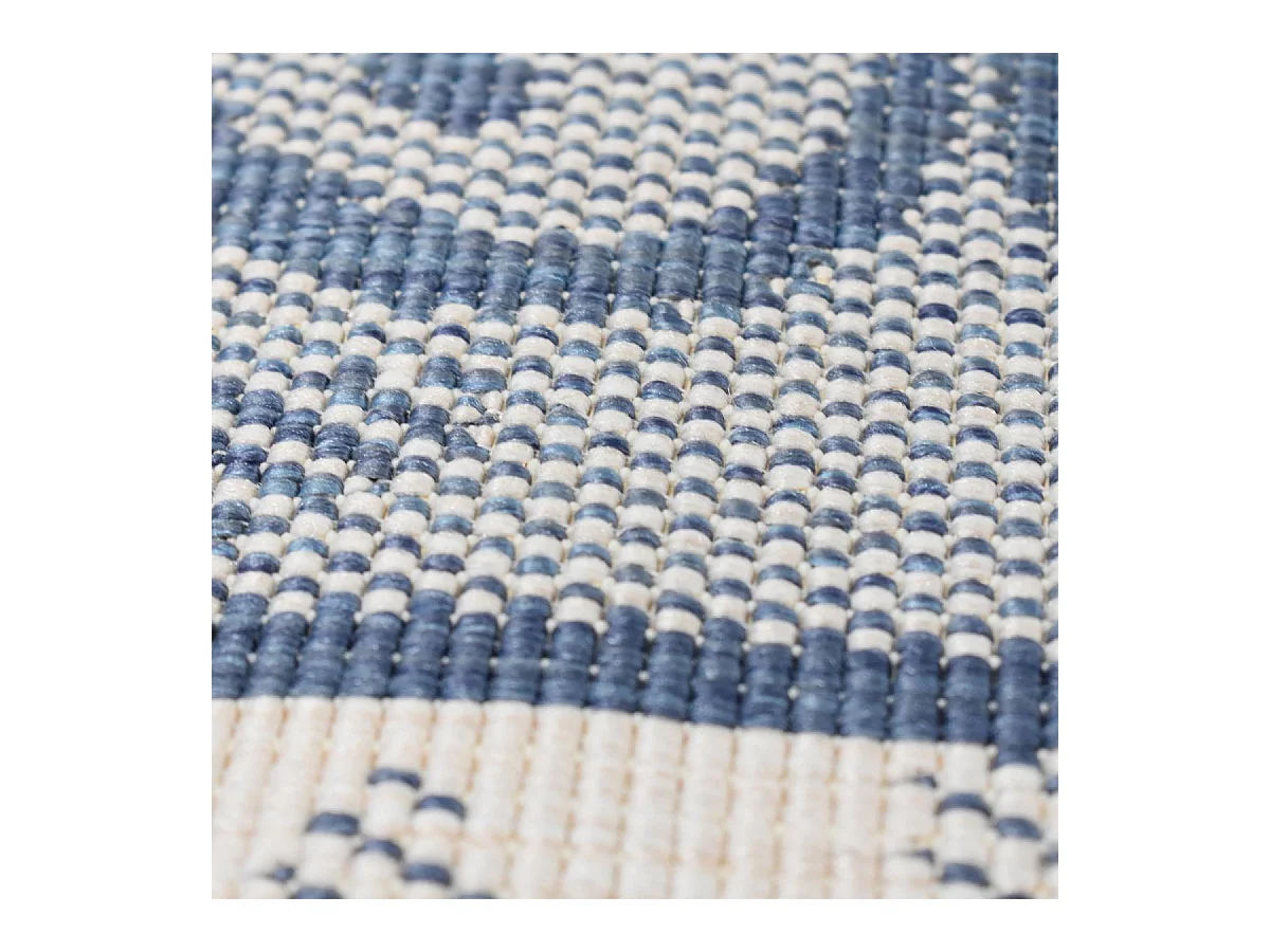 Tapis extérieur, kilim reversible 160x230 LYN2 L REVERSIBLE bleu et beige