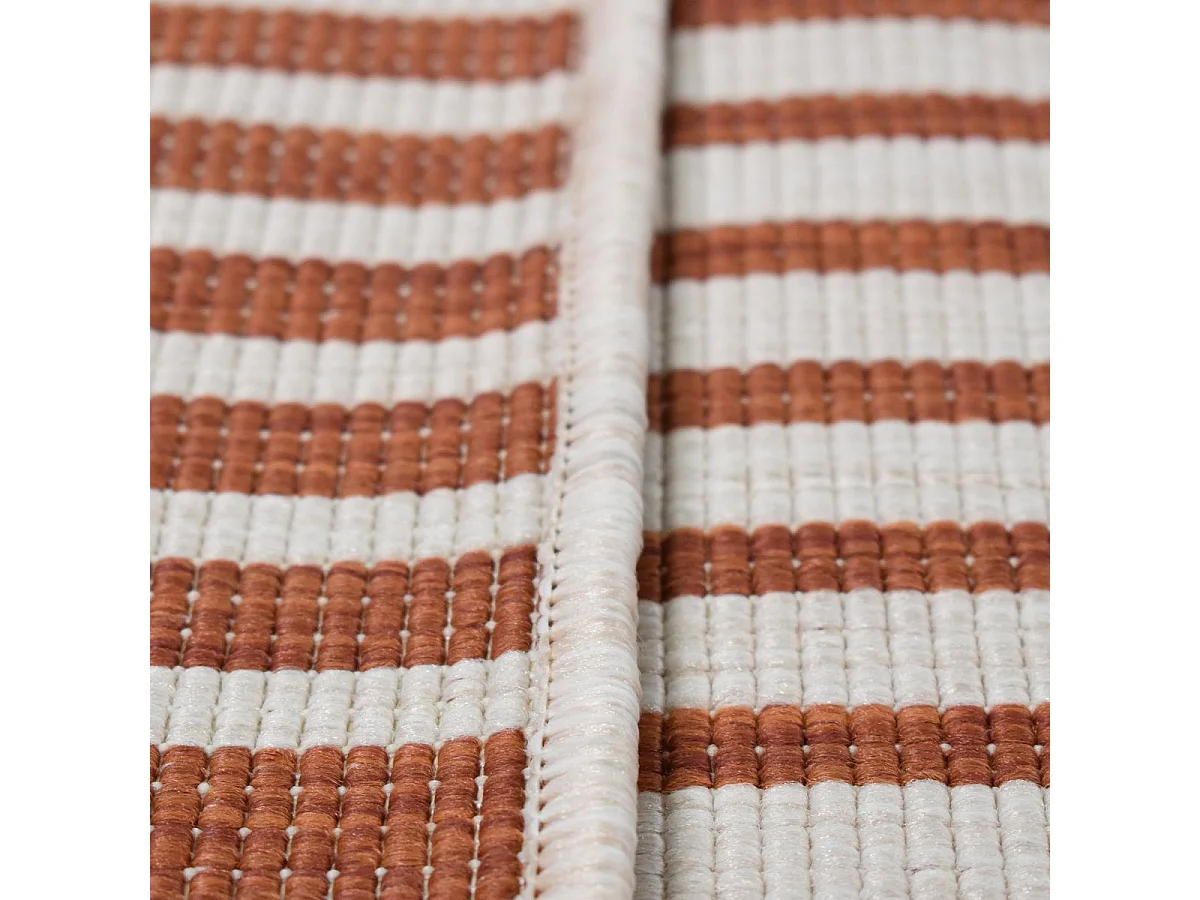 Tapis extérieur, kilim reversible 240x340 LYN2 BM REVERSIBLE terracotta et crème