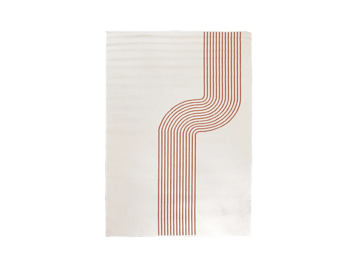Tapis extérieur, kilim reversible 120x170 LYN2 BM REVERSIBLE terracotta et crème