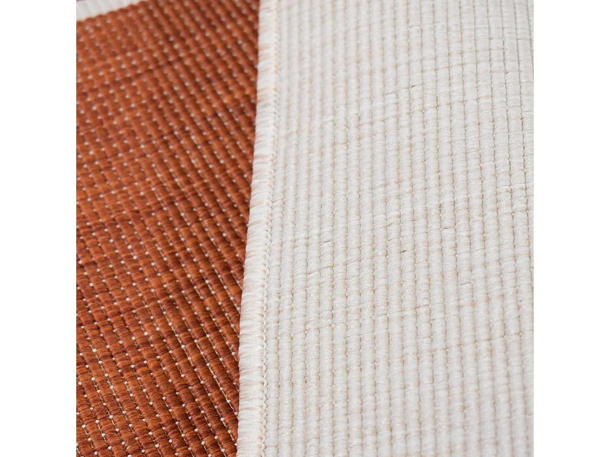 Tappeto da esterno, kilim reversibile 120x170 EX1 UBO terracotta e crema
