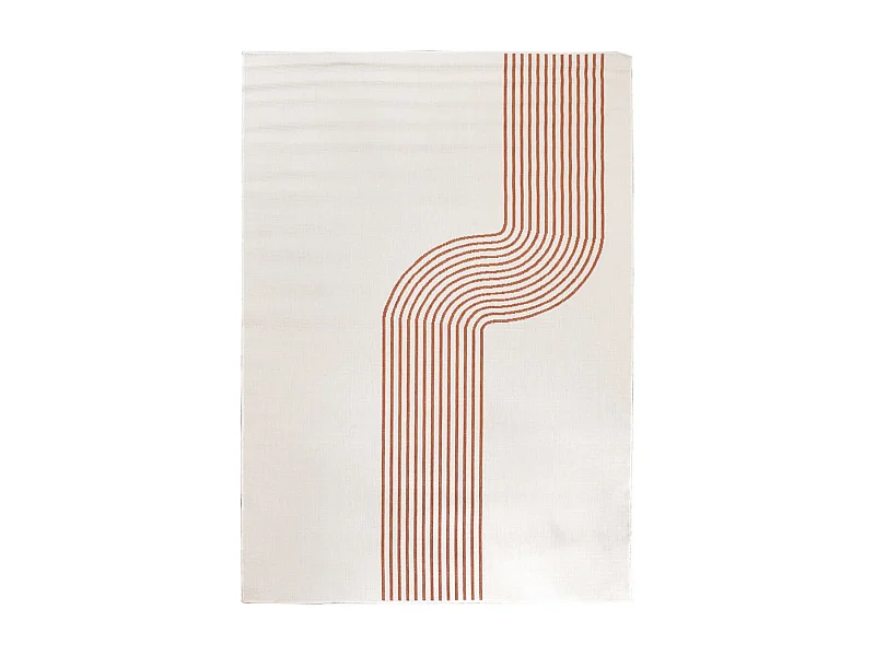 Tapis extérieur, kilim reversible 120x170 LYN2 BM REVERSIBLE terracotta et crème