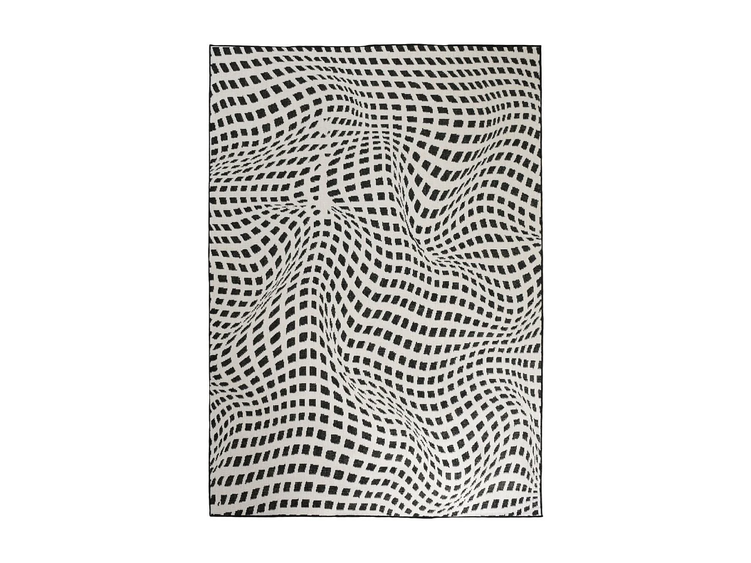 Tapis extérieur, kilim reversible 120x170 LYN2 BK REVERSIBLE noir et blanc