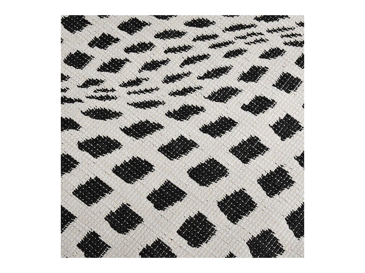 Tapis extérieur, kilim reversible 200x290 LYN2 BK REVERSIBLE noir et blanc