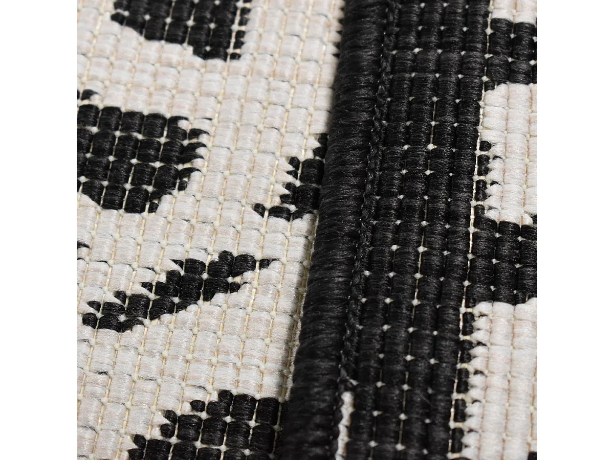 Tapis extérieur, kilim reversible 200x290 LYN2 BK REVERSIBLE noir et blanc