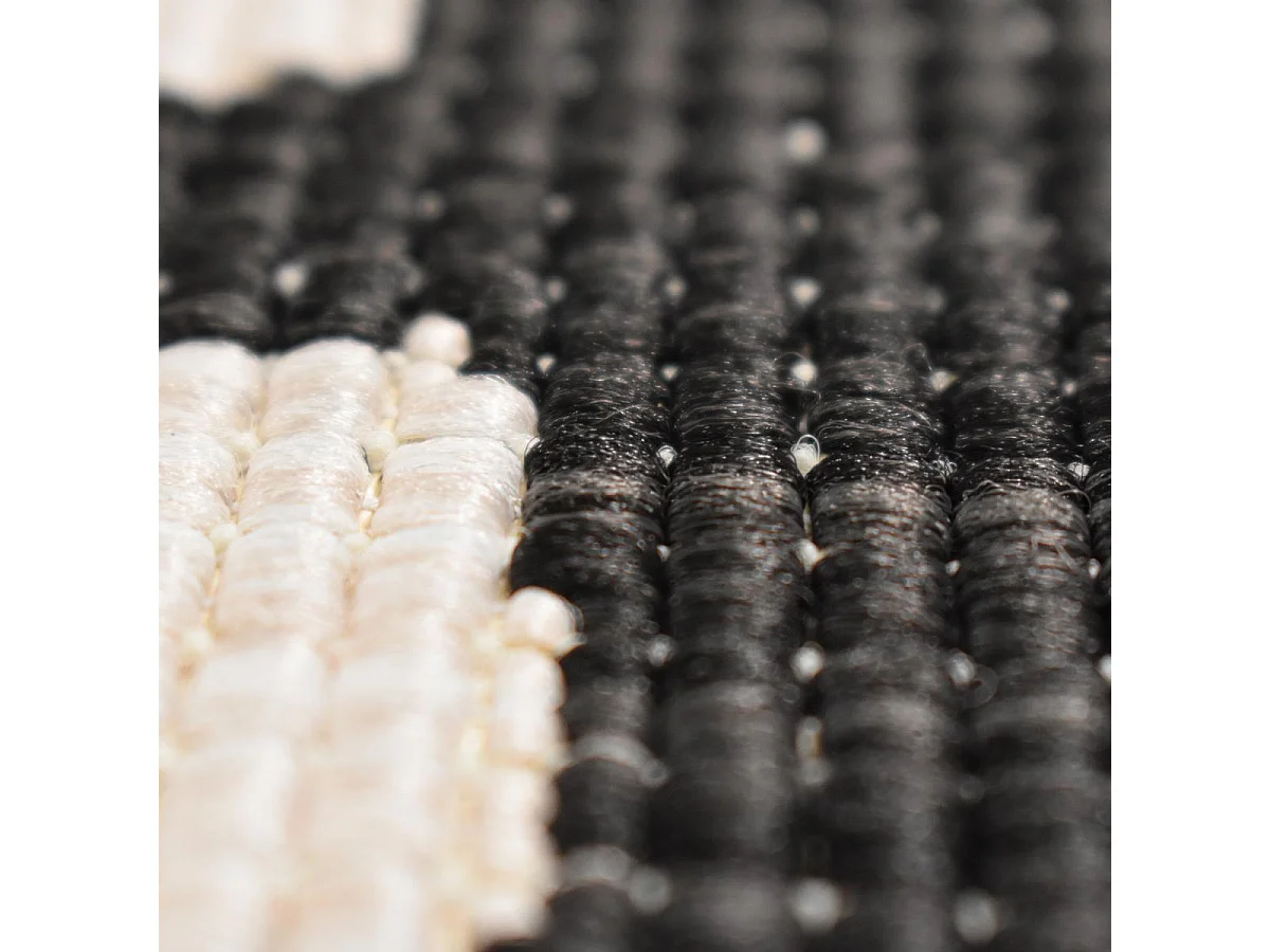 Tappeto da esterno, kilim reversibile 200x290 EX1 TRIDIM bianco e nero