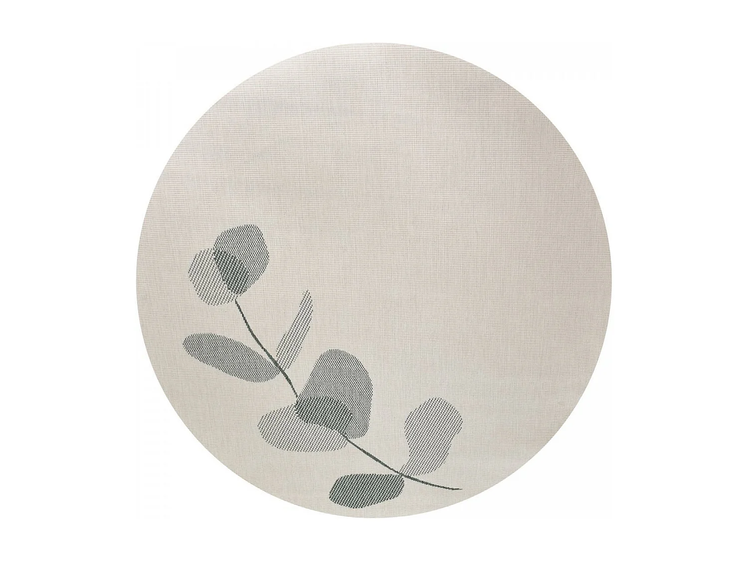 Tapis rond d'extérieur, kilim reversible Ø100cm LYN2 D ROND REVERSIBLE beige et vert