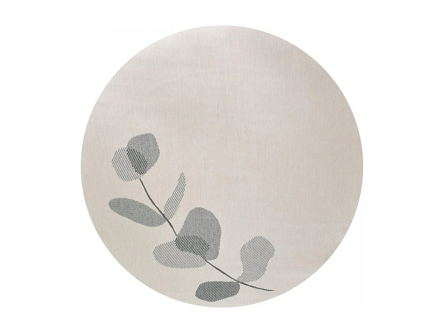 Tapis rond d'extérieur, kilim reversible Ø100cm LYN2 D ROND REVERSIBLE beige et vert