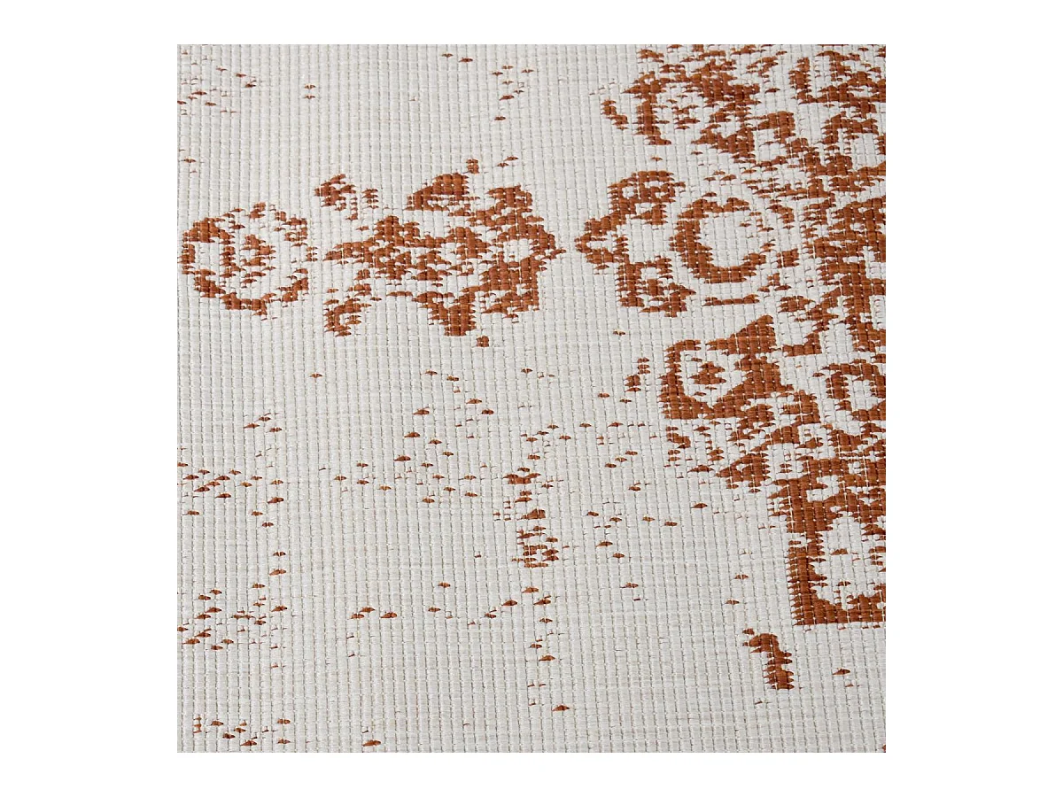 Tapis extérieur, kilim reversible 120x170 LYN2 AU REVERSIBLE marron et crème