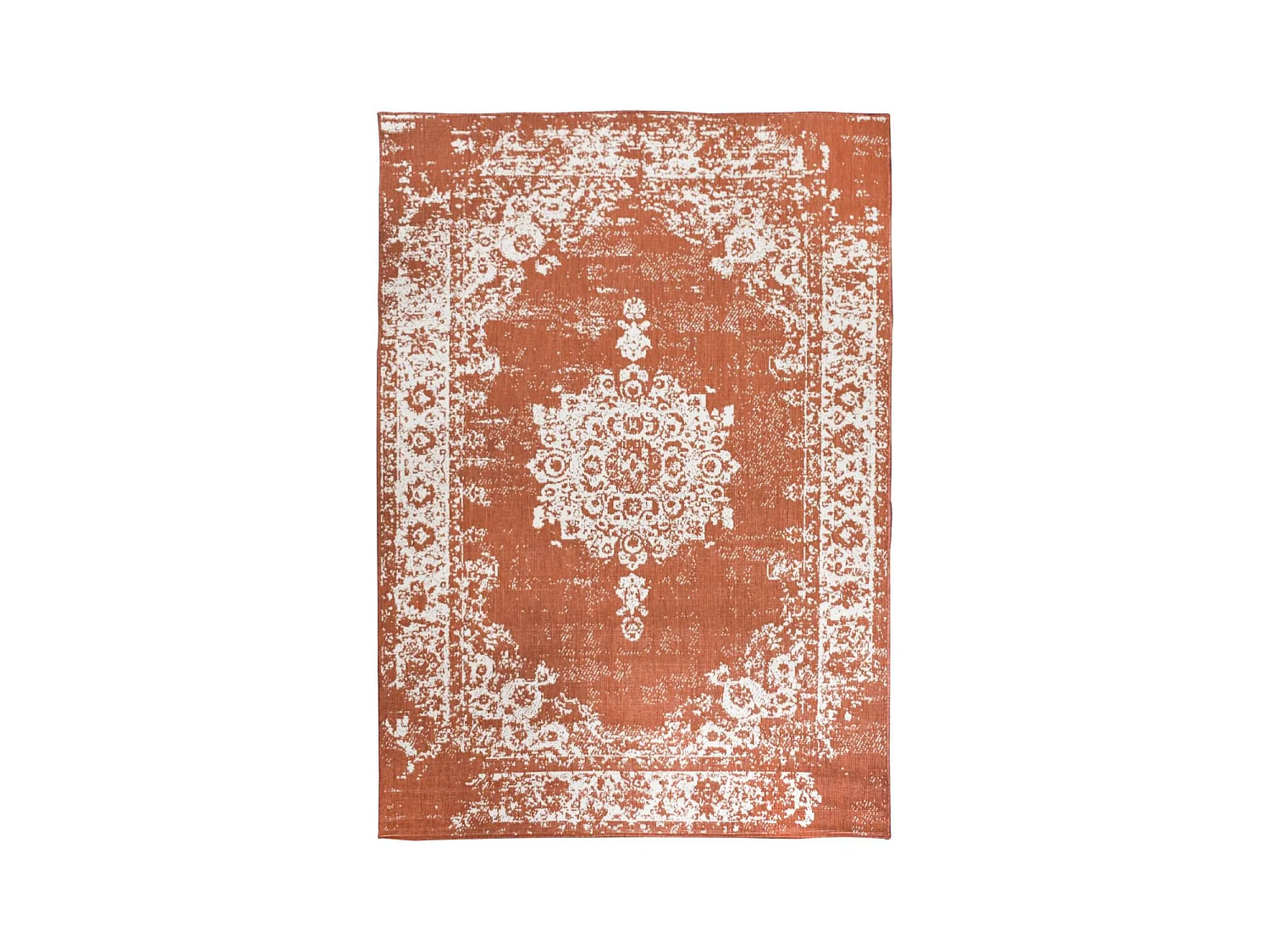 Tapis extérieur, kilim reversible 120x170 LYN2 AU REVERSIBLE marron et crème