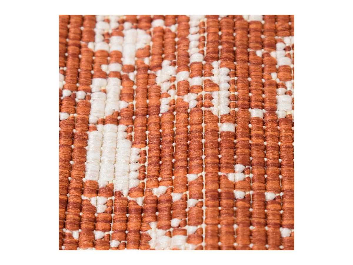 Tapis extérieur, kilim reversible 120x170 LYN2 AU REVERSIBLE marron et crème