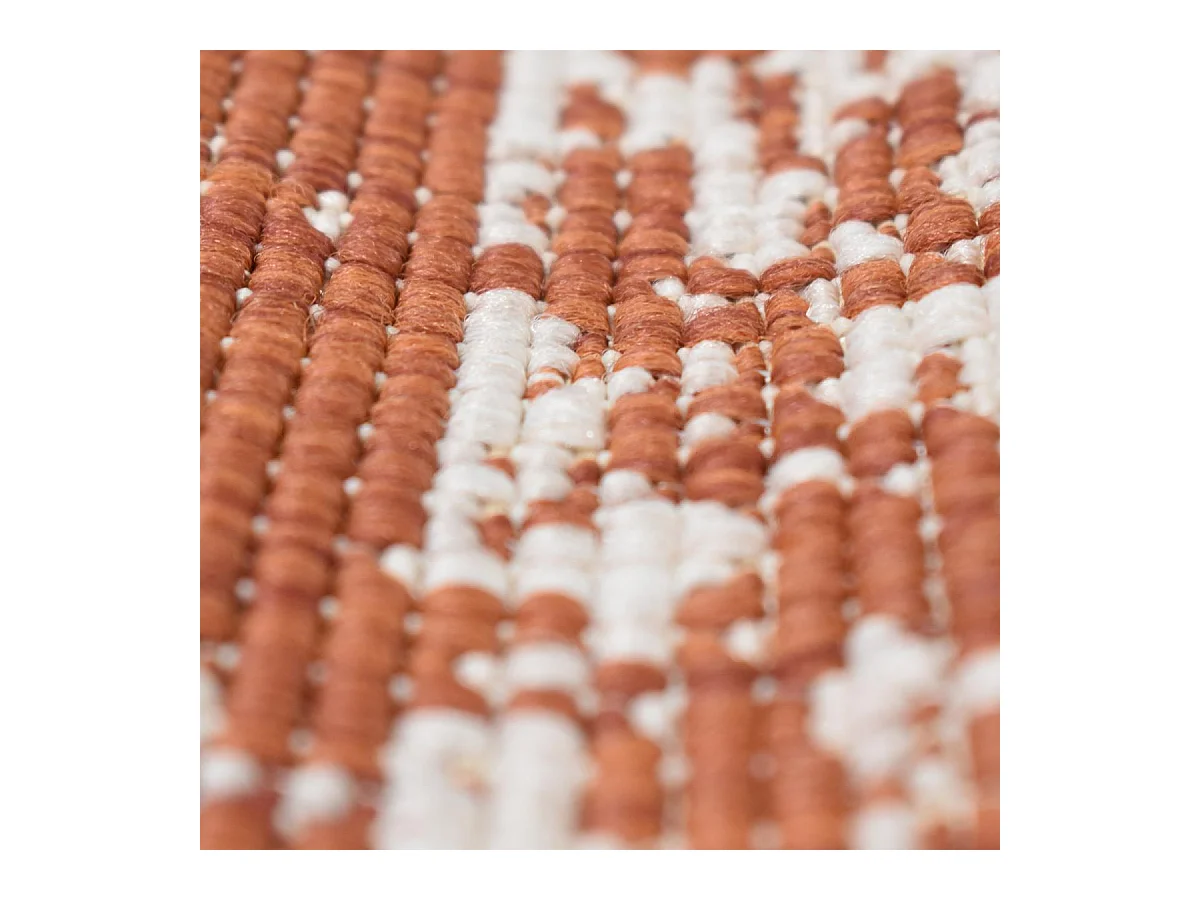 Tapis extérieur, kilim reversible 120x170 LYN2 AU REVERSIBLE marron et crème