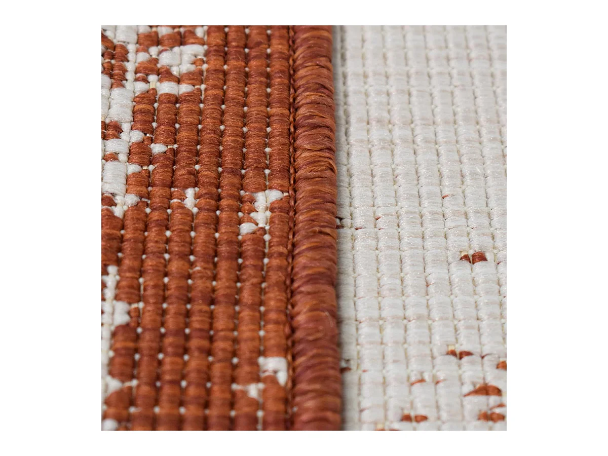 Tapis extérieur, kilim reversible 120x170 LYN2 AU REVERSIBLE marron et crème