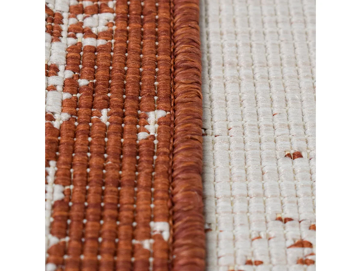 Tapis extérieur, kilim reversible 240x340 LYN2 AU REVERSIBLE marron et crème