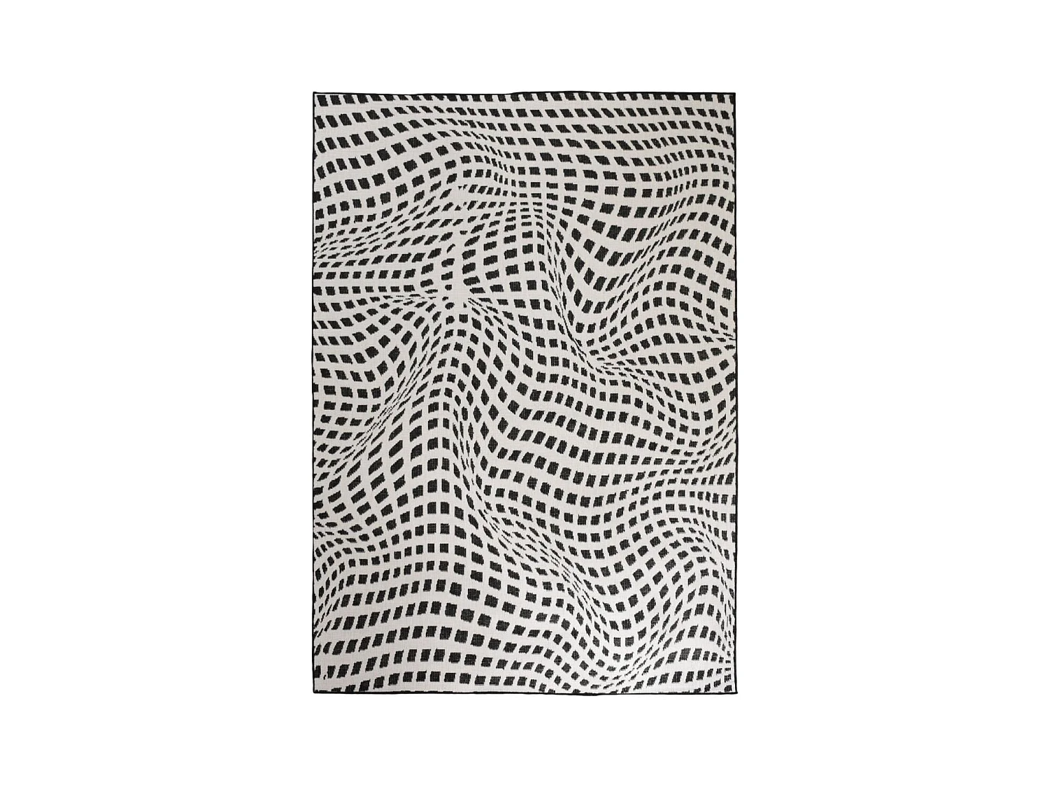 Tapis extérieur, kilim reversible 240x340 LYN2 BK REVERSIBLE noir et blanc