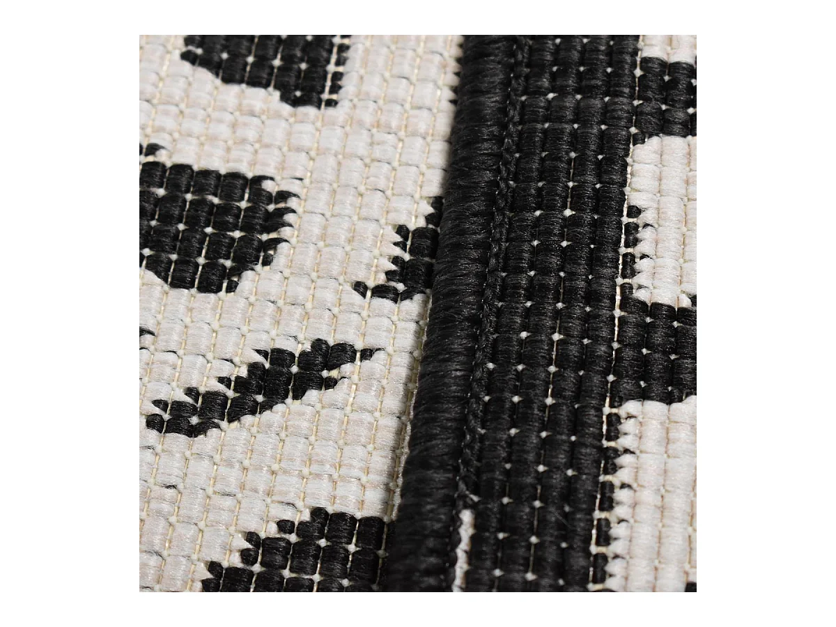 Tapis extérieur, kilim reversible 240x340 LYN2 BK REVERSIBLE noir et blanc