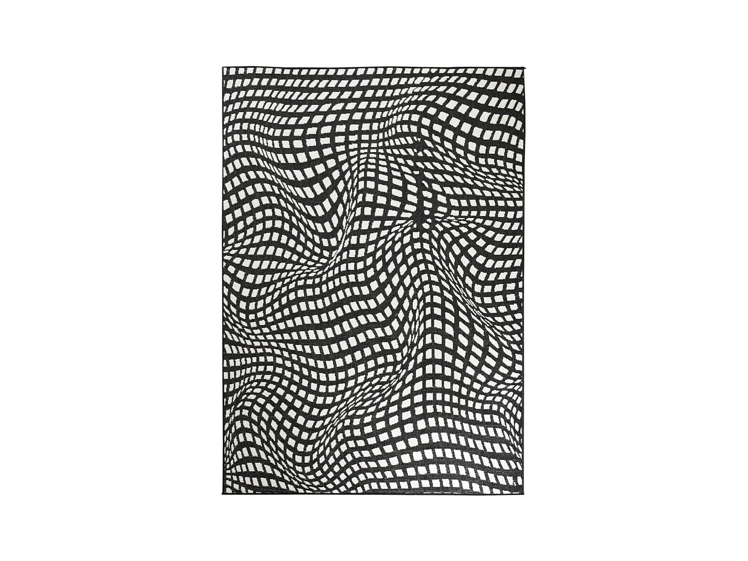 Tapis extérieur, kilim reversible 240x340 LYN2 BK REVERSIBLE noir et blanc